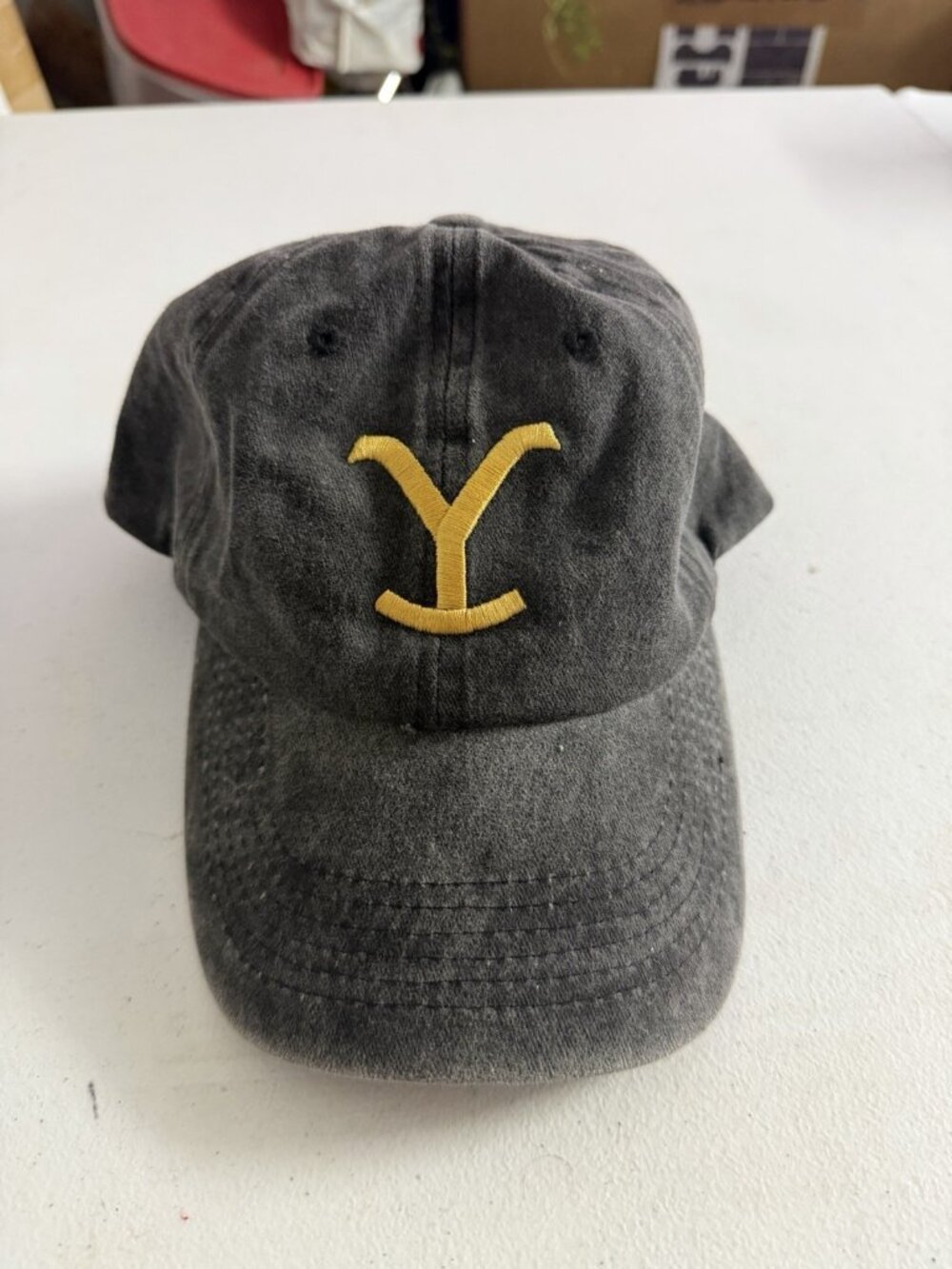 Yellowstone Dutton Ranch Grey Denim Dad Hat Adjustable Logo Cap